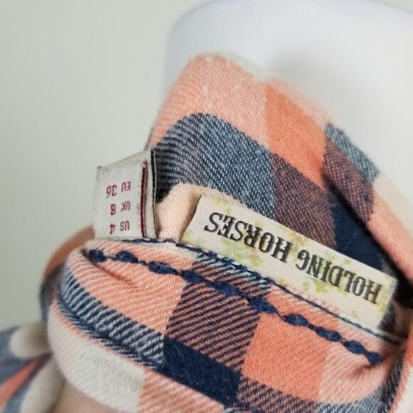 Holding Horses Cedar Grove Plaid Button Down Sz 4 - Picture 6 of 7